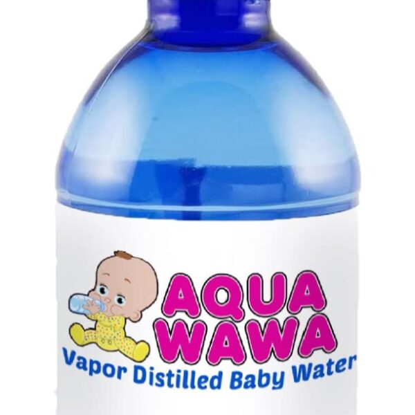 AQUAWAWA Nursery Water for Babies 6 Pack 8 oz Bottles Purified Vapor Distilled | Single Serve | Lightweight for Diaper Bag | BPA, Fluoride, Chemical, and Mineral Free | Dr Recommended, Clean, Fresh