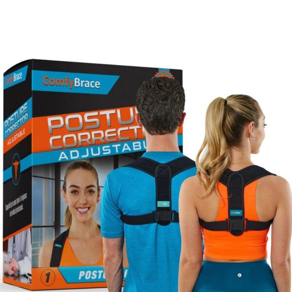 ComfyBrace Posture Corrector-Back Brace for Men and Women- Fully Adjustable Straightener for Mid, Upper Spine Support- Neck, Shoulder, Clavicle and Back Pain Relief-Breathable