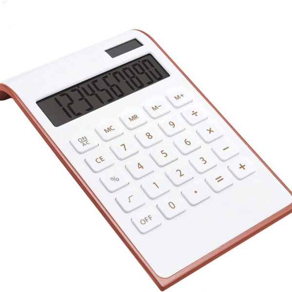 Rose Gold Calculator, UPIHO Rose Gold Pink Office Supplies and Accessories, 10 Digits Solar Battery Basic Office Calculator, Desktop Calculator with Large LCD Display, Gifts for Coworkers