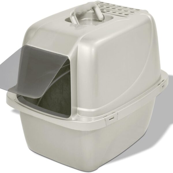 Van Ness Pets Odor Control Large Enclosed Cat Litter Box, Hooded, Pearl, CP6