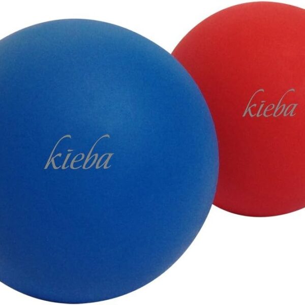 Kieba Massage Lacrosse Balls for Myofascial Release, Trigger Point Therapy, Muscle Knots, and Yoga Therapy. Set of 2 Firm Balls (Blue and Red)