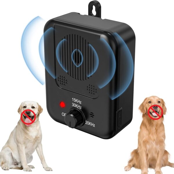 Anti Barking Device, Auto Dog Barking Control Devices with 3 Modes, Waterproof Bark Dog Deterrent Box, Rechargeable Ultrasonic Dog Barking Deterrent for Indoor & Outdoor Dogs, Safe for Dogs & People
