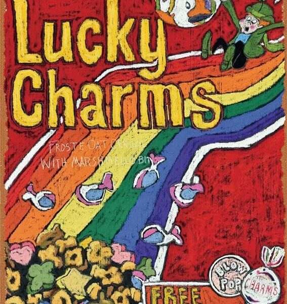 Vintage Lucky Charms Cereal Box Funny Metal Tin Sign Wall Decor 12x8 InchGarage bar Coffee Shop Home Wall Decoration