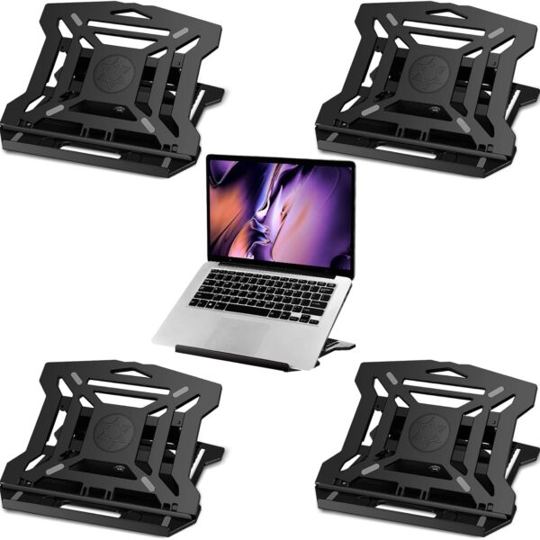 4 Pcs 11 x 10.6 Inches Laptop Stand Adjustable Lap Desk 8 Position Laptop Holder Ergonomic Lap Table Laptop Tray for Bed Car Train Plane Desk Sofa Writing Drawing Home Office Working Studying Supplies
