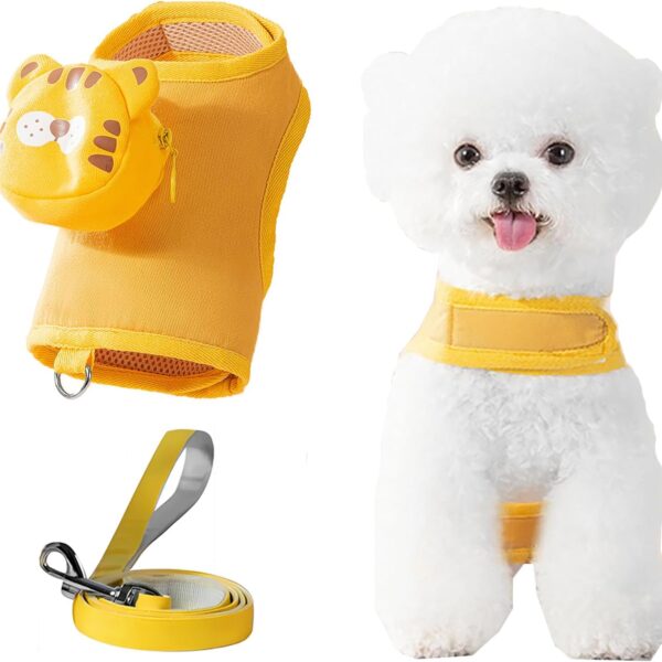 Cat &Small Dog Harness - Comfortable and Durable for Walking (Yellow, M)