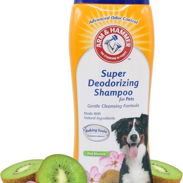 Arm & Hammer Super Deodorizing Shampoo For Dogs - Odor Eliminating Dog Shampoo For Smelly Dogs & Puppies With Arm & Hammer Baking Soda -- Kiwi Blossom Scent, 20 Fl Oz