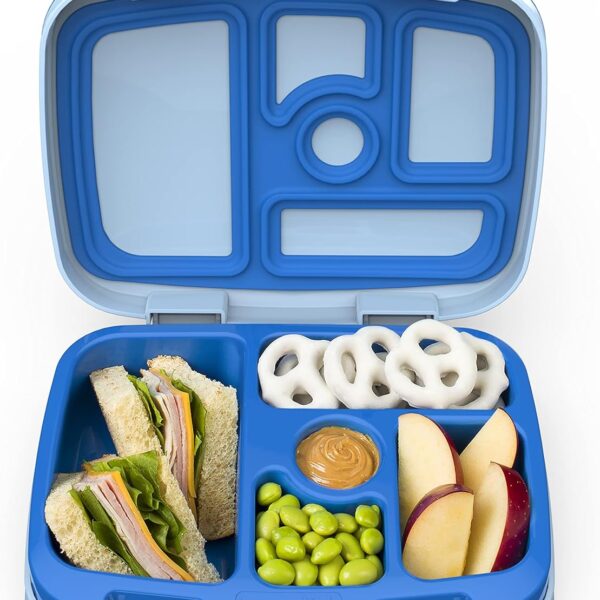Bentgo  Kids Bento-Style 5-Compartment Lunch Box - Ideal Portion Sizes for Ages 3 to 7 - Leak-Proof, Drop-Proof, Dishwasher Safe, BPA-Free, & Made with Food-Safe Materials (Blue)